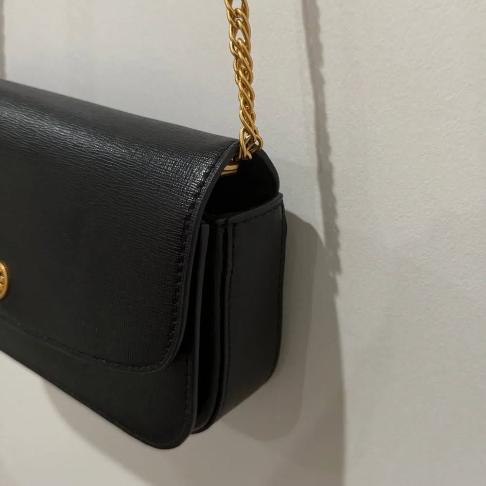 Tory Burch Black and Gold Crossbody Bag